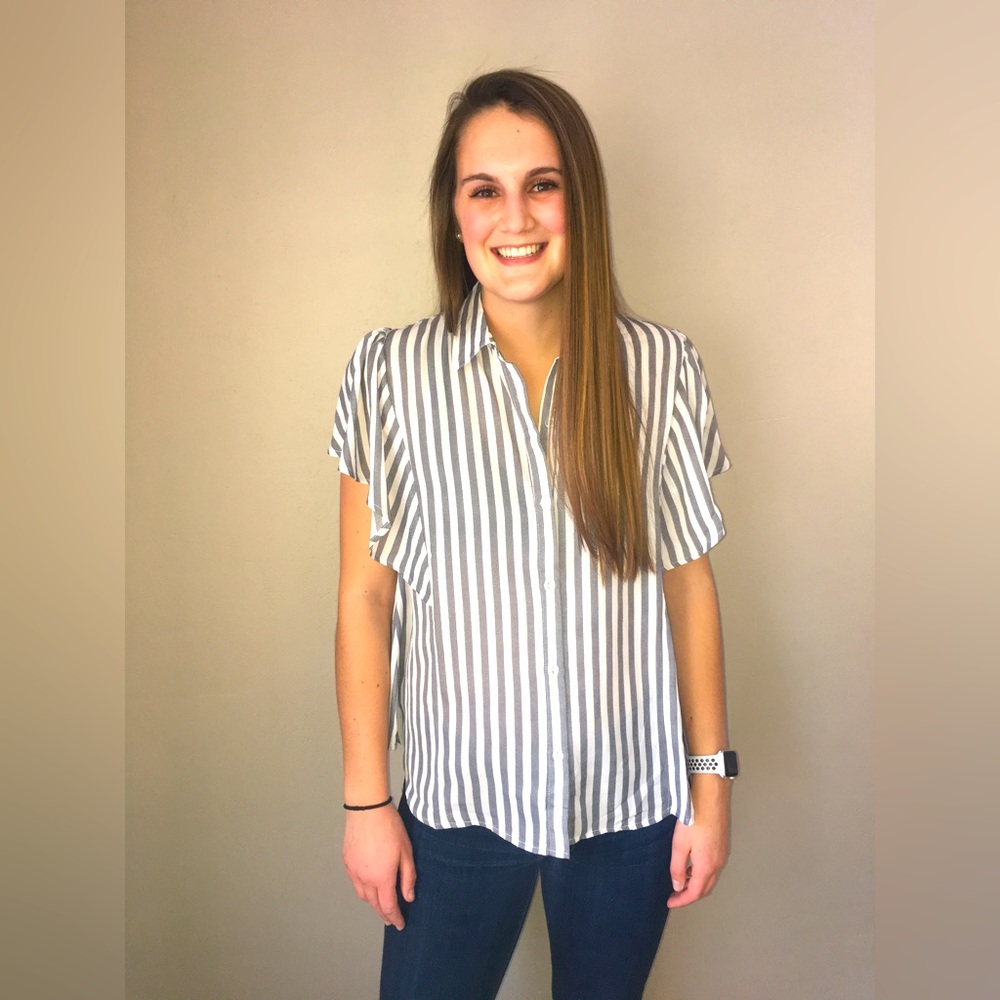 Striped Button Up Blouse - Picture 10 of 10